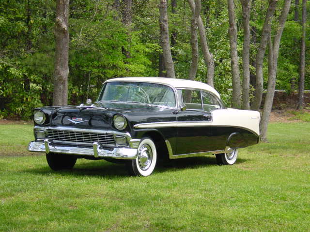 1956 Chevy Bel Air 2Door Hard Top Color 2Ton Black and White